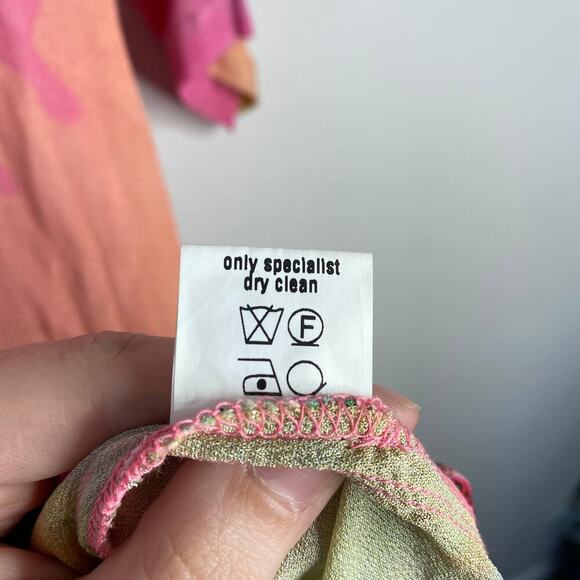 ANTHROPOLOGIE Bl^nk London Kimono Duster Coverup Pink Beach Swim Summer Resort - Picture 5 of 8